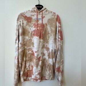 Nike Tie Dye Woman's Hoodie M off-white tan rust over sized